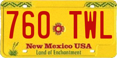 NM license plate 760TWL