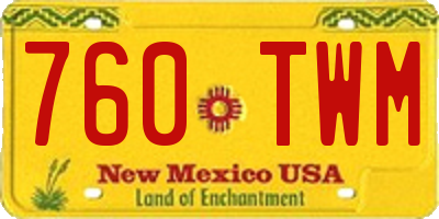 NM license plate 760TWM