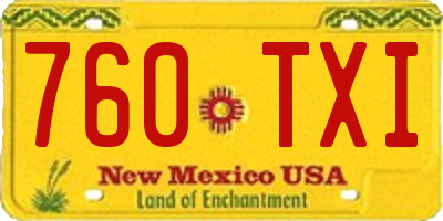 NM license plate 760TXI
