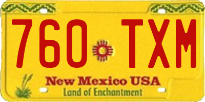 NM license plate 760TXM