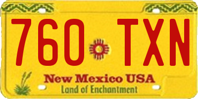 NM license plate 760TXN