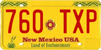 NM license plate 760TXP