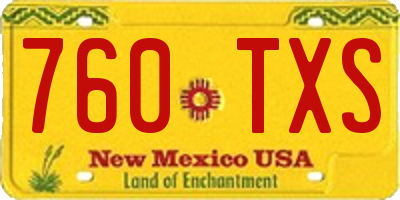 NM license plate 760TXS
