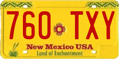 NM license plate 760TXY