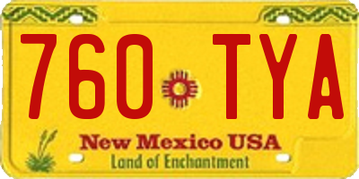 NM license plate 760TYA