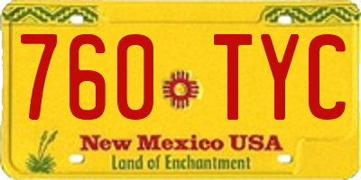 NM license plate 760TYC
