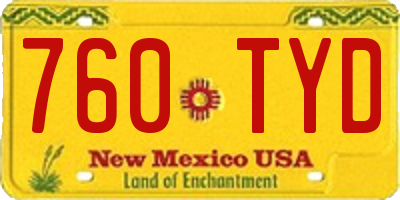 NM license plate 760TYD