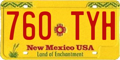 NM license plate 760TYH