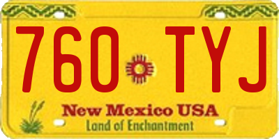 NM license plate 760TYJ