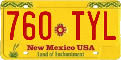 NM license plate 760TYL
