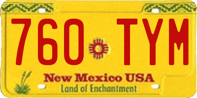 NM license plate 760TYM