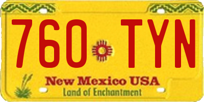 NM license plate 760TYN