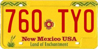 NM license plate 760TYO