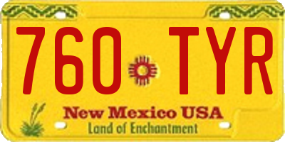 NM license plate 760TYR