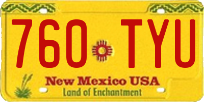 NM license plate 760TYU
