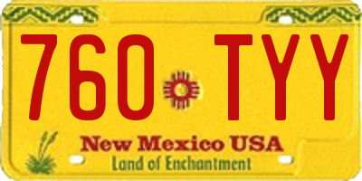 NM license plate 760TYY