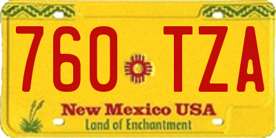 NM license plate 760TZA