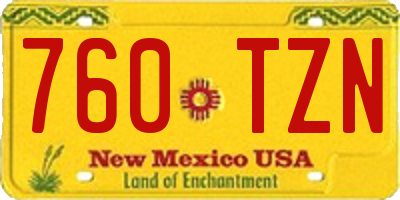 NM license plate 760TZN