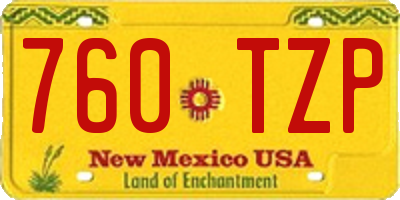NM license plate 760TZP