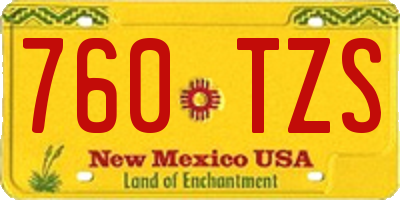 NM license plate 760TZS