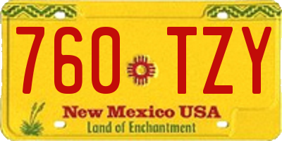 NM license plate 760TZY