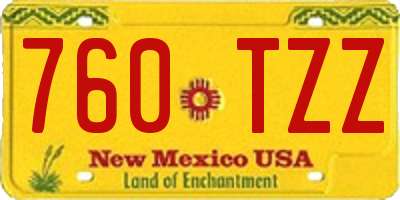 NM license plate 760TZZ