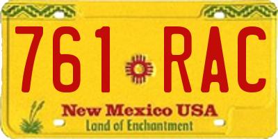 NM license plate 761RAC