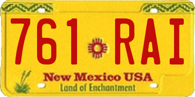 NM license plate 761RAI