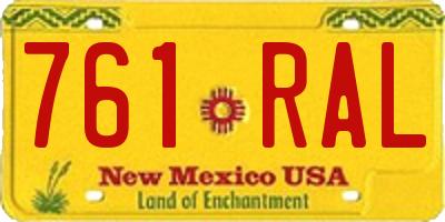 NM license plate 761RAL