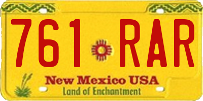 NM license plate 761RAR