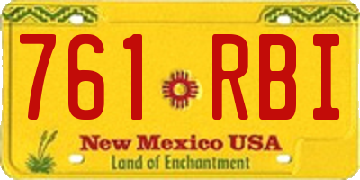 NM license plate 761RBI