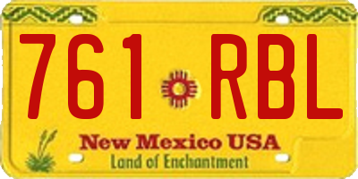 NM license plate 761RBL