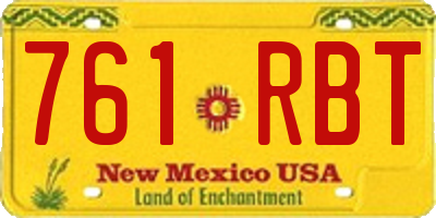 NM license plate 761RBT