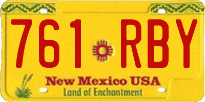 NM license plate 761RBY