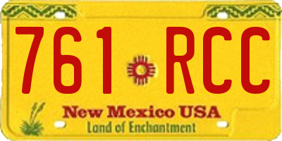 NM license plate 761RCC