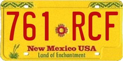 NM license plate 761RCF
