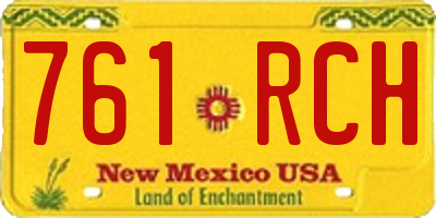 NM license plate 761RCH