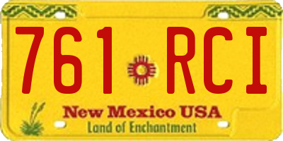 NM license plate 761RCI