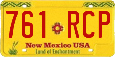 NM license plate 761RCP