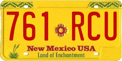 NM license plate 761RCU