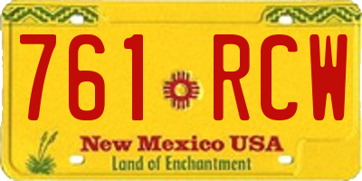 NM license plate 761RCW