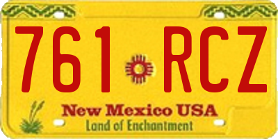 NM license plate 761RCZ