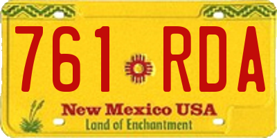 NM license plate 761RDA