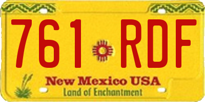 NM license plate 761RDF