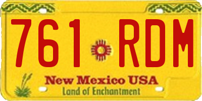 NM license plate 761RDM