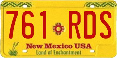 NM license plate 761RDS