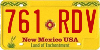NM license plate 761RDV