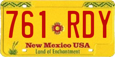 NM license plate 761RDY