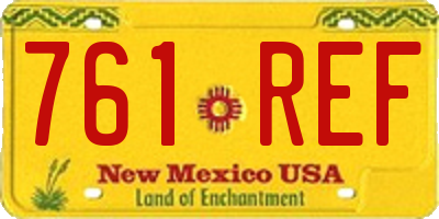NM license plate 761REF