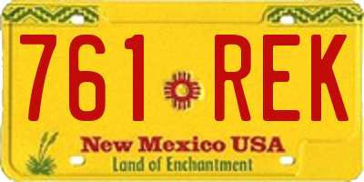 NM license plate 761REK